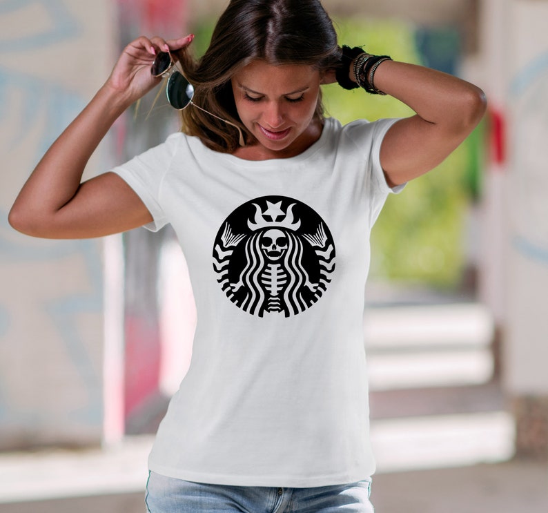 Skeleton Starbucks Inspired Shirt Skeleton Shirt Halloween - Etsy
