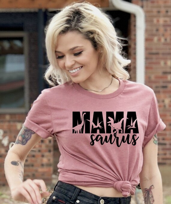 Womens Mama-Saurus Pink Dinosaur - Custom Gift T-Shirt For Mothers Womens Mama-Saurus Pink Dinosaur - Custom Gift T-Shirt For Mothers