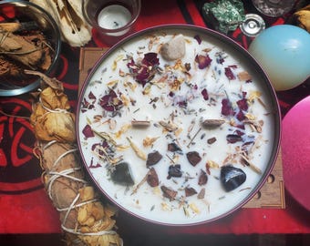 Full Moon Ritual Soy Intention Herbal Woodwick Candle
