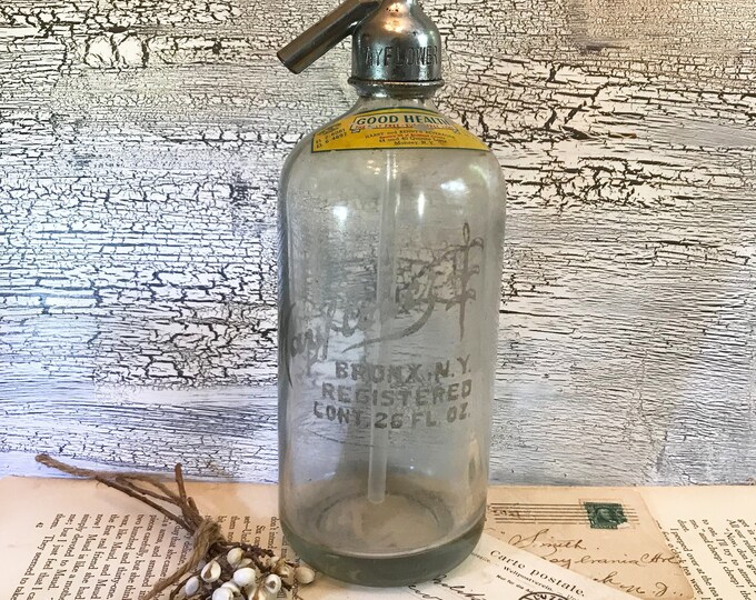 Vintage Syphon Seltzer Bottle Mayflower Bronx NY Siphon Water Etsy