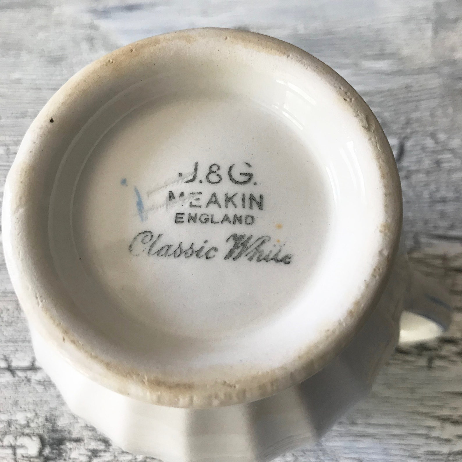 J & G Meakin Creamer Classic White Floral England Etsy