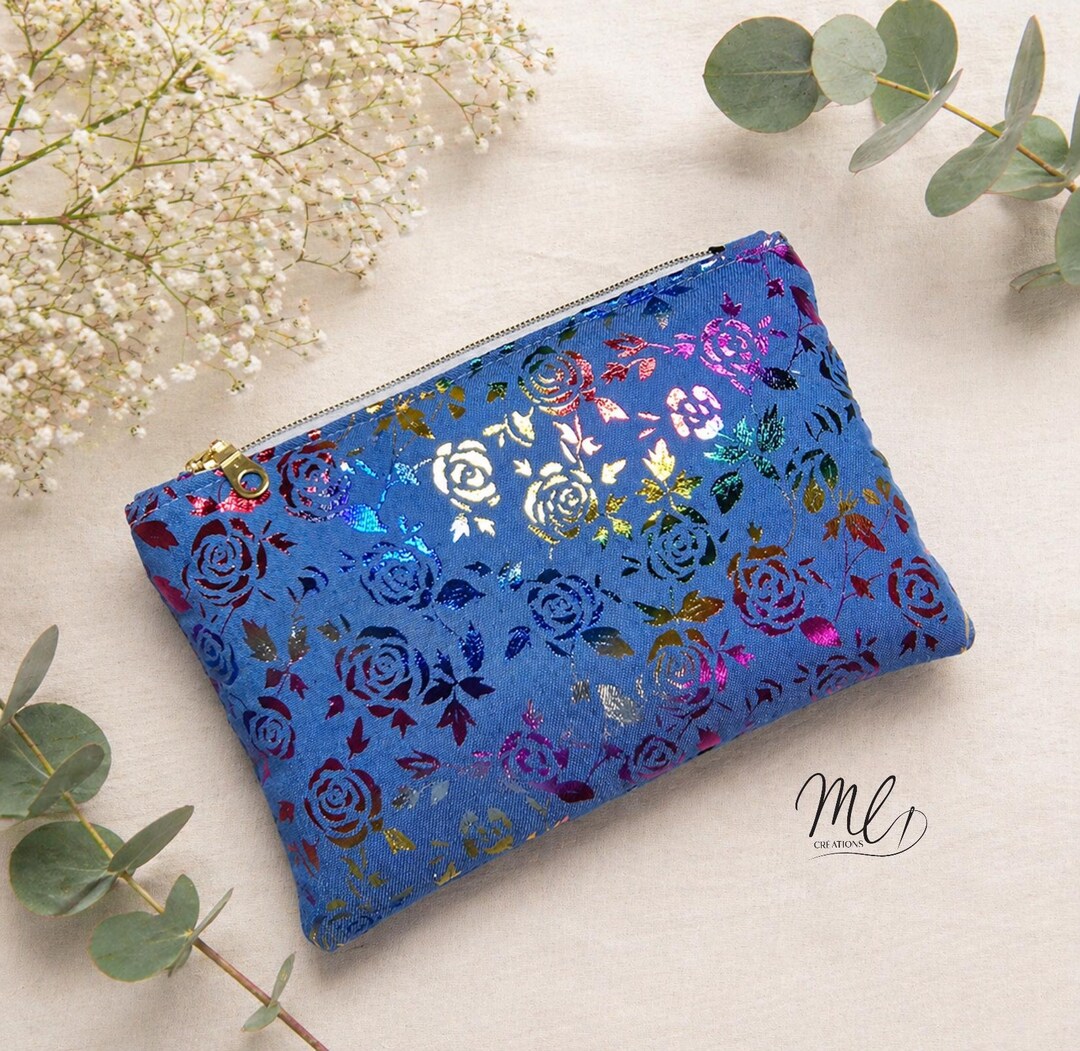 Unique Pouch Handmade Denim Pouch – Colorful Handcrafted Pouch – Unique Handmade ...