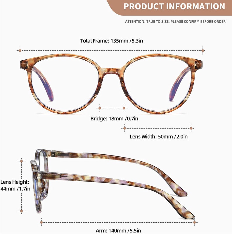 Blue Light Blocking Reading Glasses Fashion Round Readers for Etsy