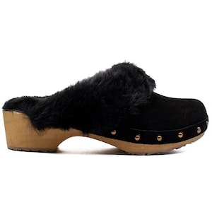 Warm Winter Clogs for Women - Cozy Sheepskin Clogs with Heel - Perfect Christmas Gift