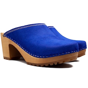 Swedish Clog Sandals for Women, Natural Leather Woden Clogs, Summer Shoes, Minimalist Comfort Footwear