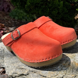Clogs - Orange Clogs, Clogs for Women and Men, Platform Clogs, wooden clogs for women, garden clogs for women, dutch clogs, Custom clogs.