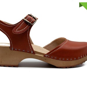 Vegan Clogs, Clogs, Low Sandals, Vegan leather, Brown Vegan Clogs, Swedish Clogs, Clogs for women, Clogs Shoes, Low Heel , mother day gift