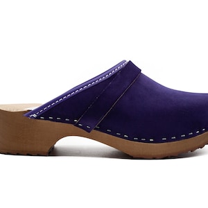Handmade Natural Leather Swedish Clogs, Classic Clogs, Clogs For Women, Clogs Shoes VIOLET Leather ClogsChristmas giftmother Day Gift