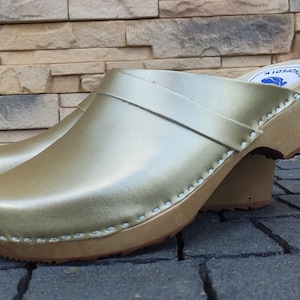 Gold Clogs: Swedish Wooden Clogs for Women - The Perfect Birthday Gift for Women!