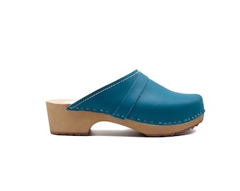 Turquoise Clogs for Women - Stylish Clogs Shoes with Heel and Strap