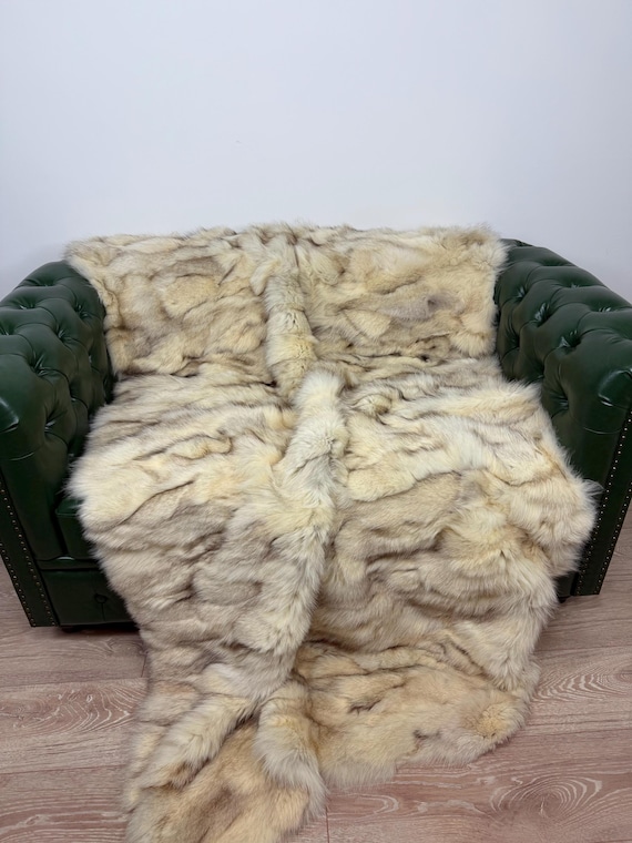 Premium Fur Blanket Throw, Real fur blanket, cozy fur throw