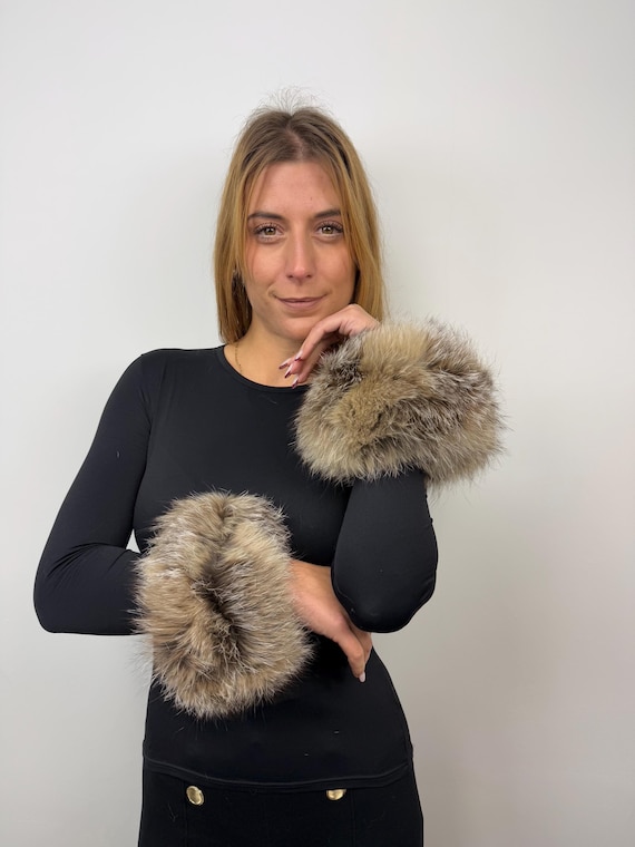 Luxury Fur Cuffs, crystal fox cuffs, real fur cuffs, fluffy fur cuffs, wrist warmers