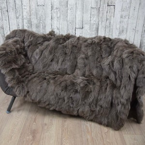 Luxury Fox Fur Blanket Throw: Handmade in Greece (82x45 inches)