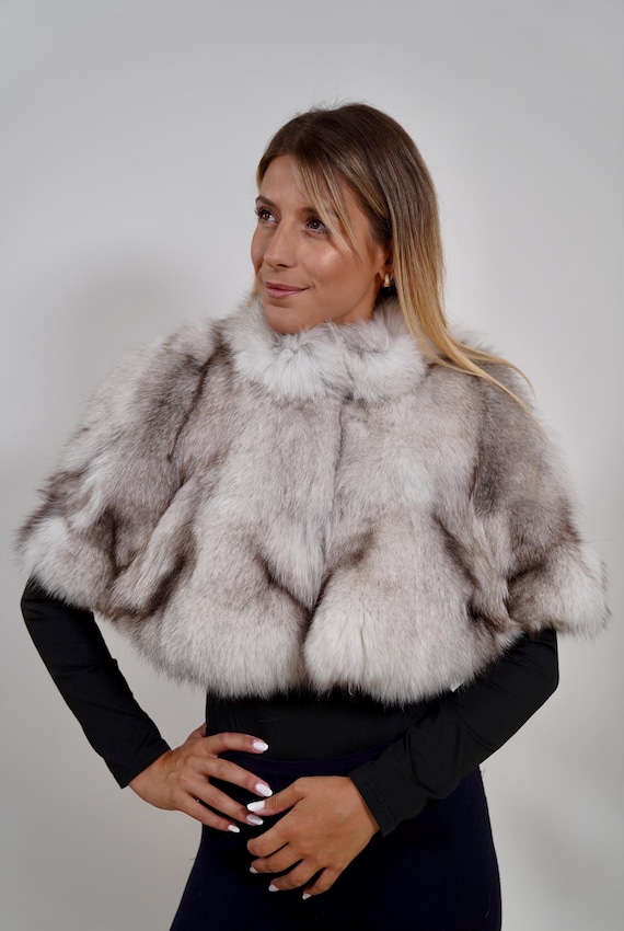 Luxury Fox Fur Stole: Real Fur Shawl, Elegant Bridal Capelet