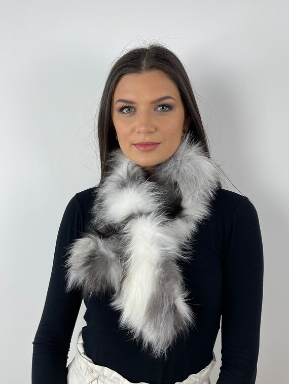 Fur fox scarf, fur scarf, fur accessories, fur collar, cozy and fluffy collar