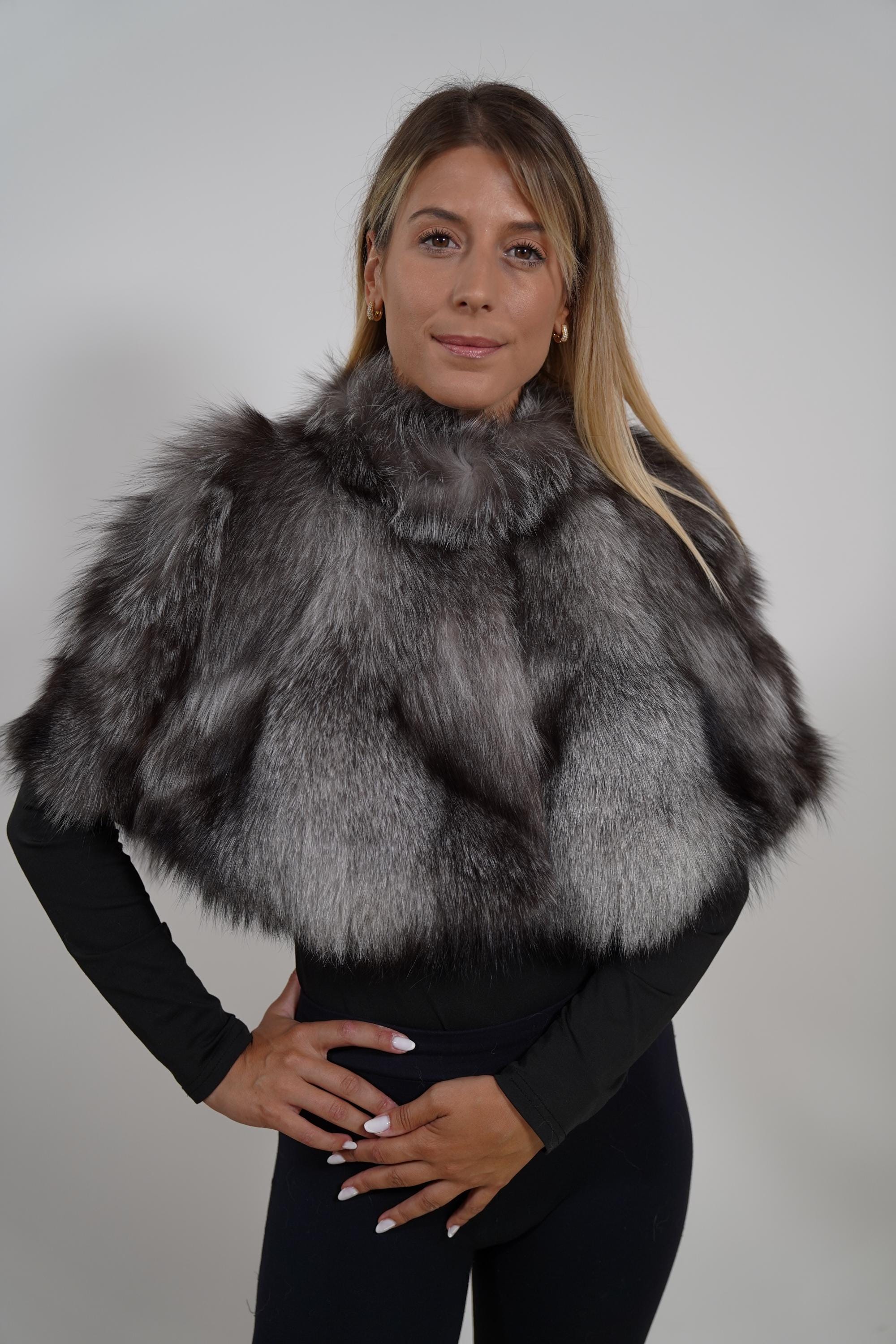 高級ファーストール：本物のフロストフォックスファーショール