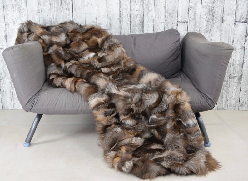 Luxury Crystal Fox Fur Blanket Throw Etsy