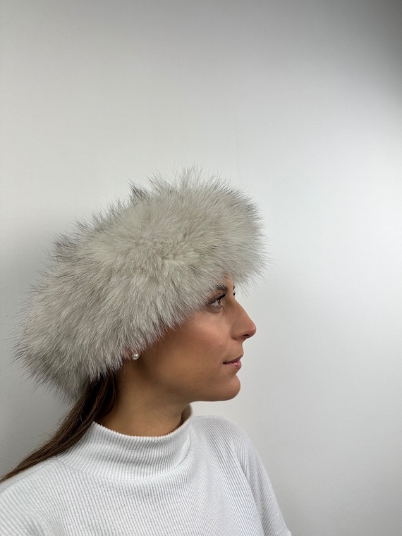 Handmade Fox Fur Headband: Warm Winter Fluffy Headwear