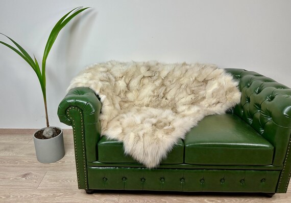Fur Fox Blanket, Real fur fox blanket throw, Luxury Fur Throw