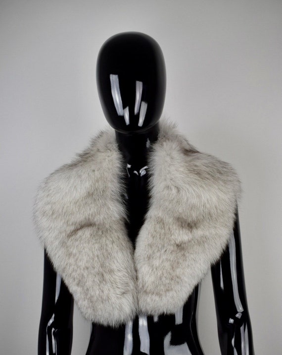 Fur fox collar, real fur stole, fox collar, blue fox, cozy and fluffy collar