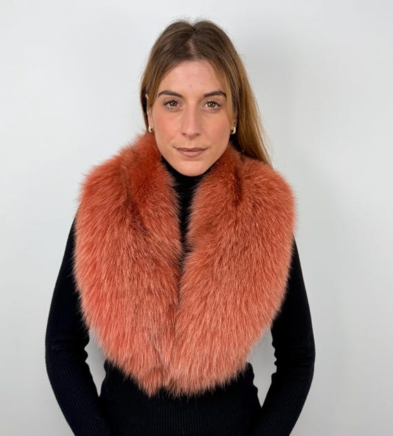 Real fur fox collar, luxury fur stole, fox collar, real fur collar, fluffy collar