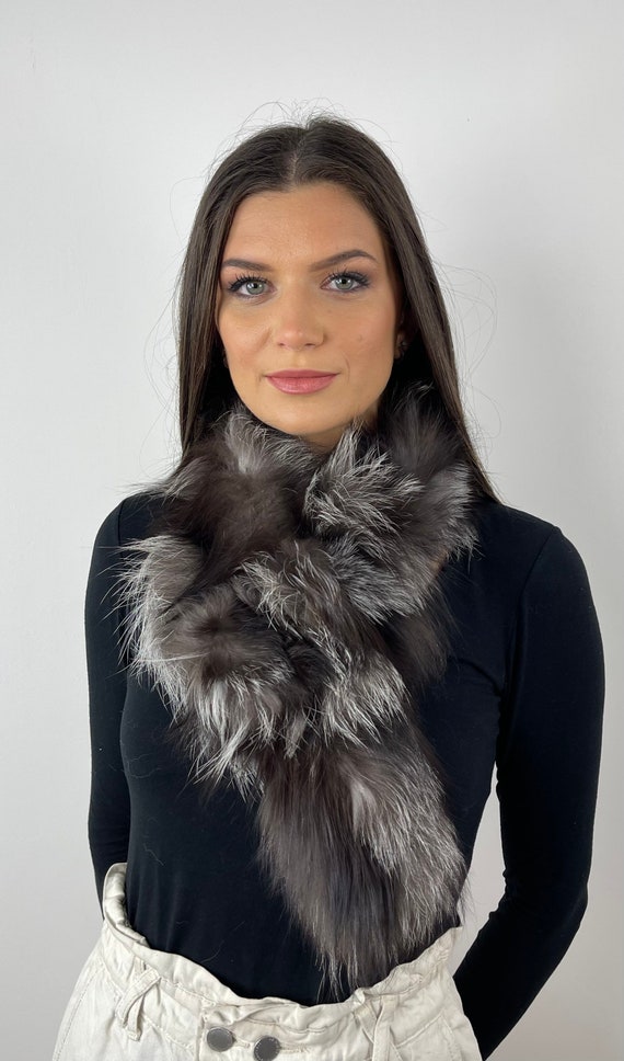 Fur fox scarf, fur scarf, fur accessories, fur collar, cozy and fluffy collar