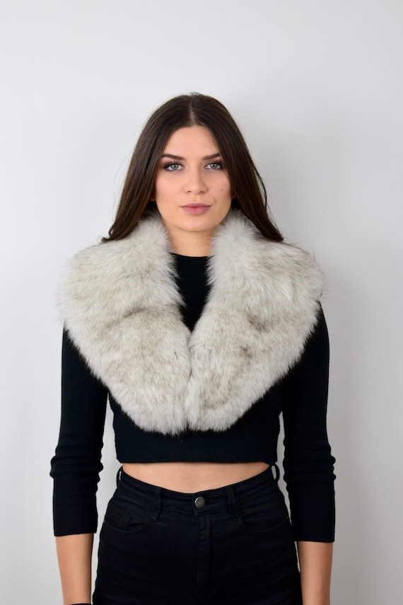 Fur fox collar, real fur stole, fox collar, cozy and fluffy collar