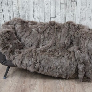 Luxury Fox Fur Blanket Throw: Handmade Genuine Fur (82x45 inches)