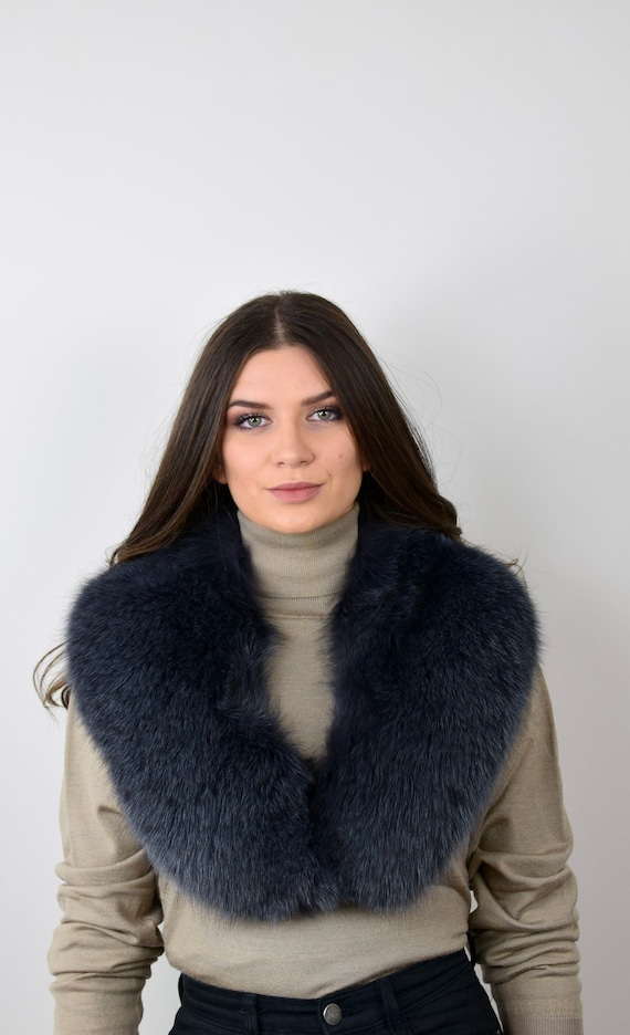 Fur fox collar, real fur stole, fox collar, cozy and fluffy collar