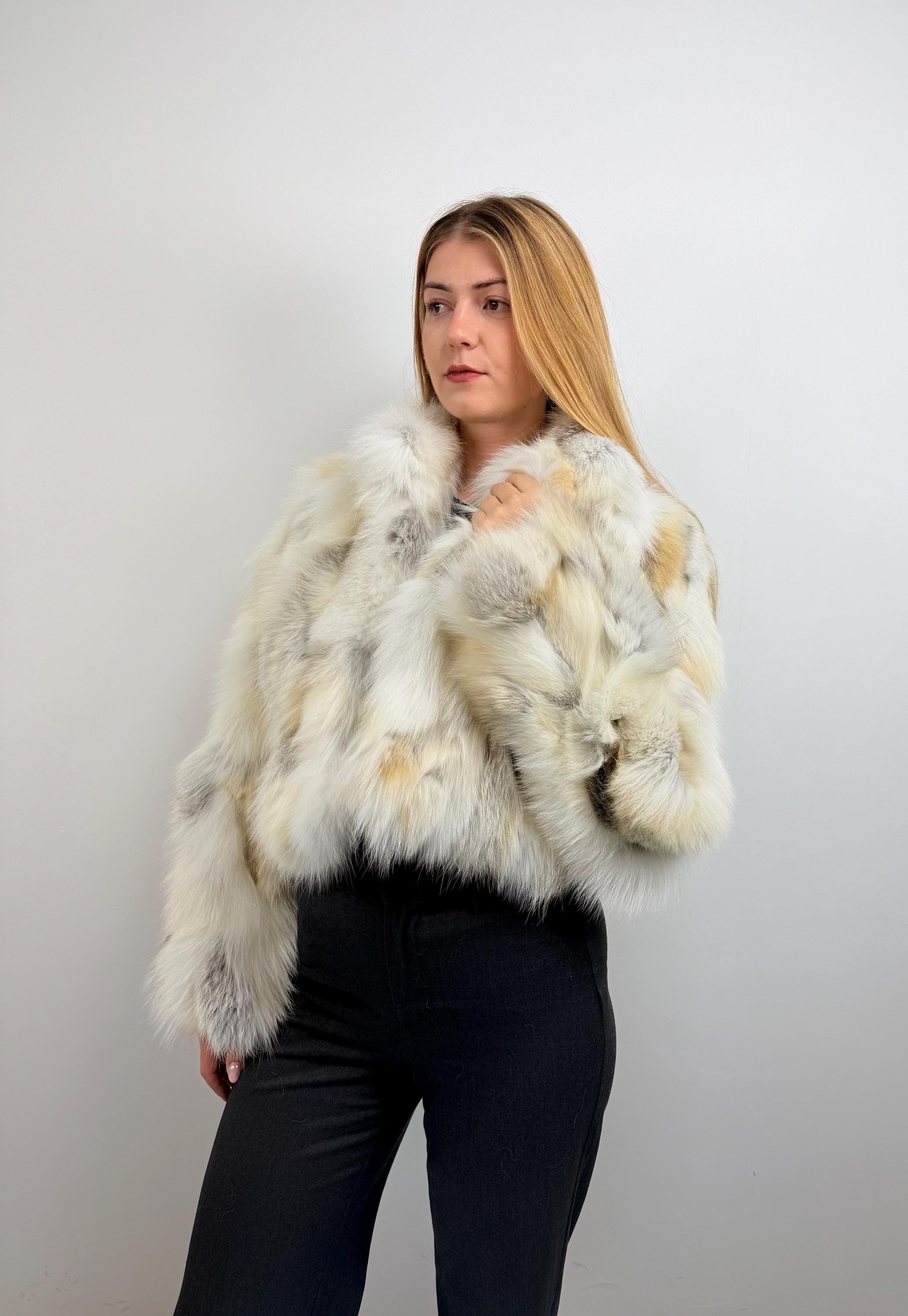 White Faux Fur Coat Crop - Etsy