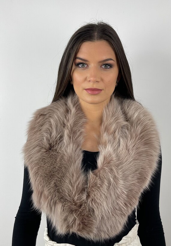 Fur fox collar, real fur stole, fox collar, cozy and fluffy collar