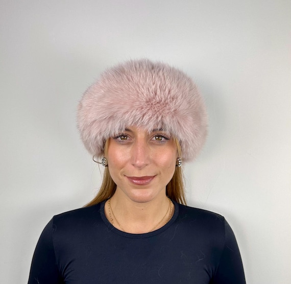 Pink fur Headband, Real fox Fur headband, warm and fluffy fur headband, pink neck warmer