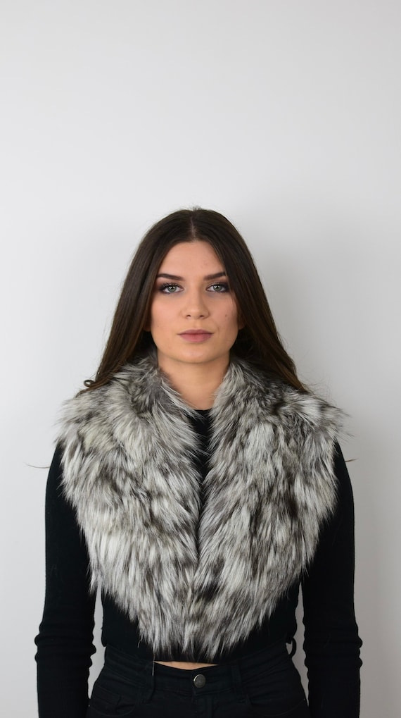 Fur fox collar, real fur stole, fox collar, cozy and fluffy collar