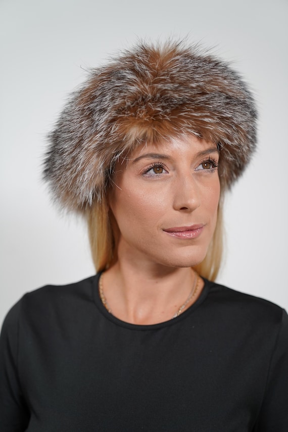 Luxury Fur Headband: Real Fur Crystal Fox, Warm and Fluffy Accessory