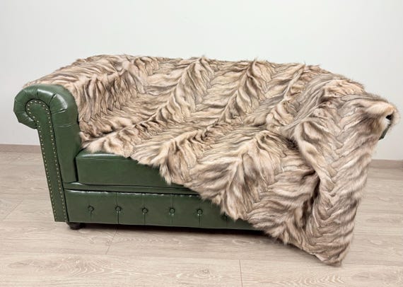 Luxury fox fur blanket, Real fur fox blanket throw