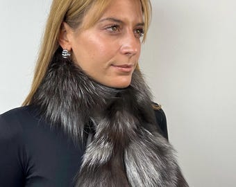 Bufanda de piel de zorro auténtica: cuello acogedor hecho a mano