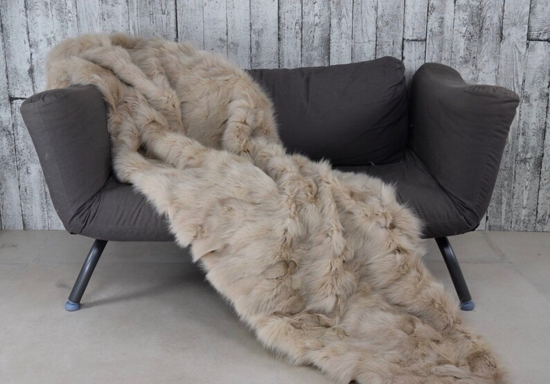 Luxury Fox Fur Blanket Throw Etsy