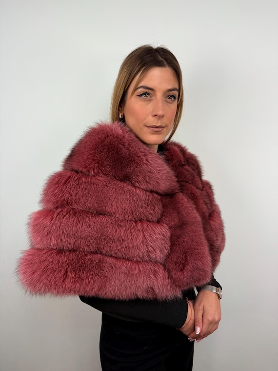 Red Fox Fur Shawl, Fur Wrap, Real Fox Fur Stole , Red Fur Collar, Luxury Fur Shawl, fur capelet shawl