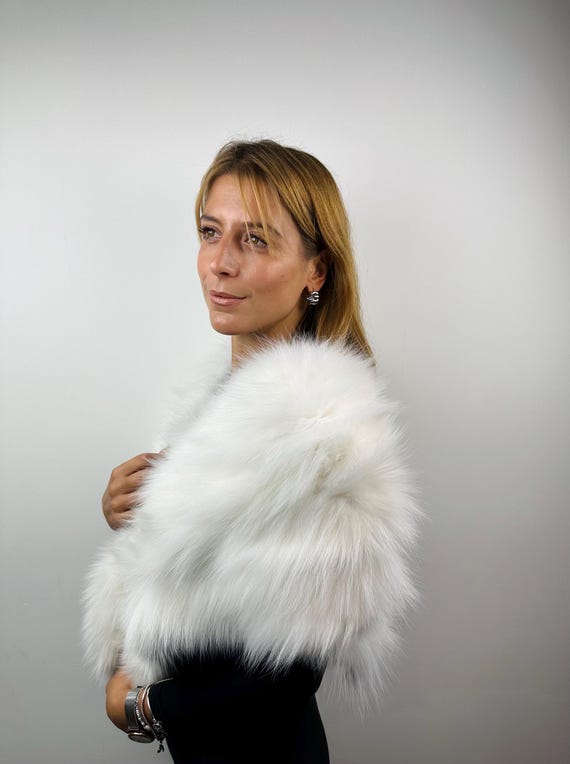 Real Fur Shawl, Fur Wrap, Fox Fur Stole, Bridal Fur Stole, Wedding Fur Shawl