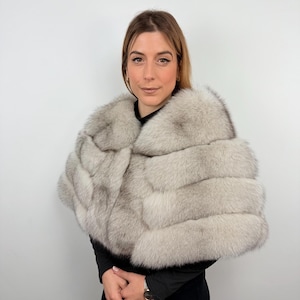 Light Beige Fox Fur Stole, Fur Wrap, Real Fox Fur Etole, Fur Stole, Luxury Fur Shawl, fur capelet shawl