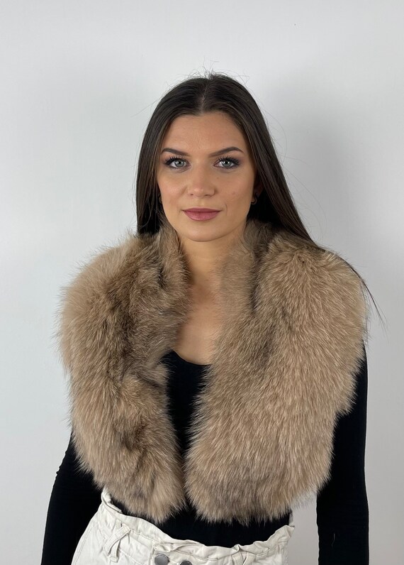 Fur fox collar, real fur stole, fox collar, cozy and fluffy collar