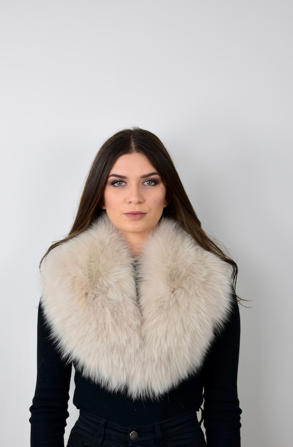 Fur fox collar, real fur stole, fox collar, cozy and fluffy collar