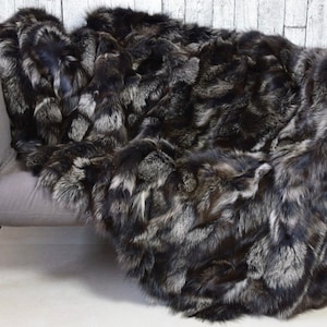 Luxus Echt Fuchs Pelz Decke Überwurf - Handgemacht in Griechenland