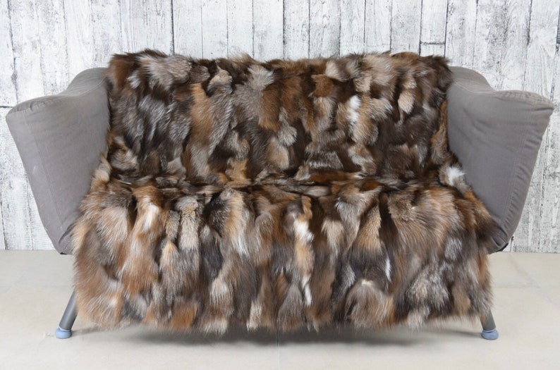 Luxury Crystal Fox Fur Blanket Throw Etsy