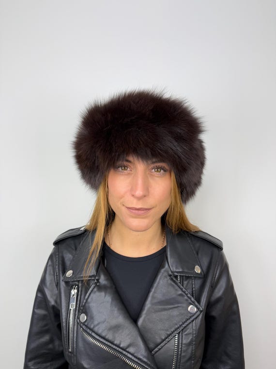 Luxury Brown Fox Fur Headband: Warm Winter Fur Accessory - Etsy display picture 1