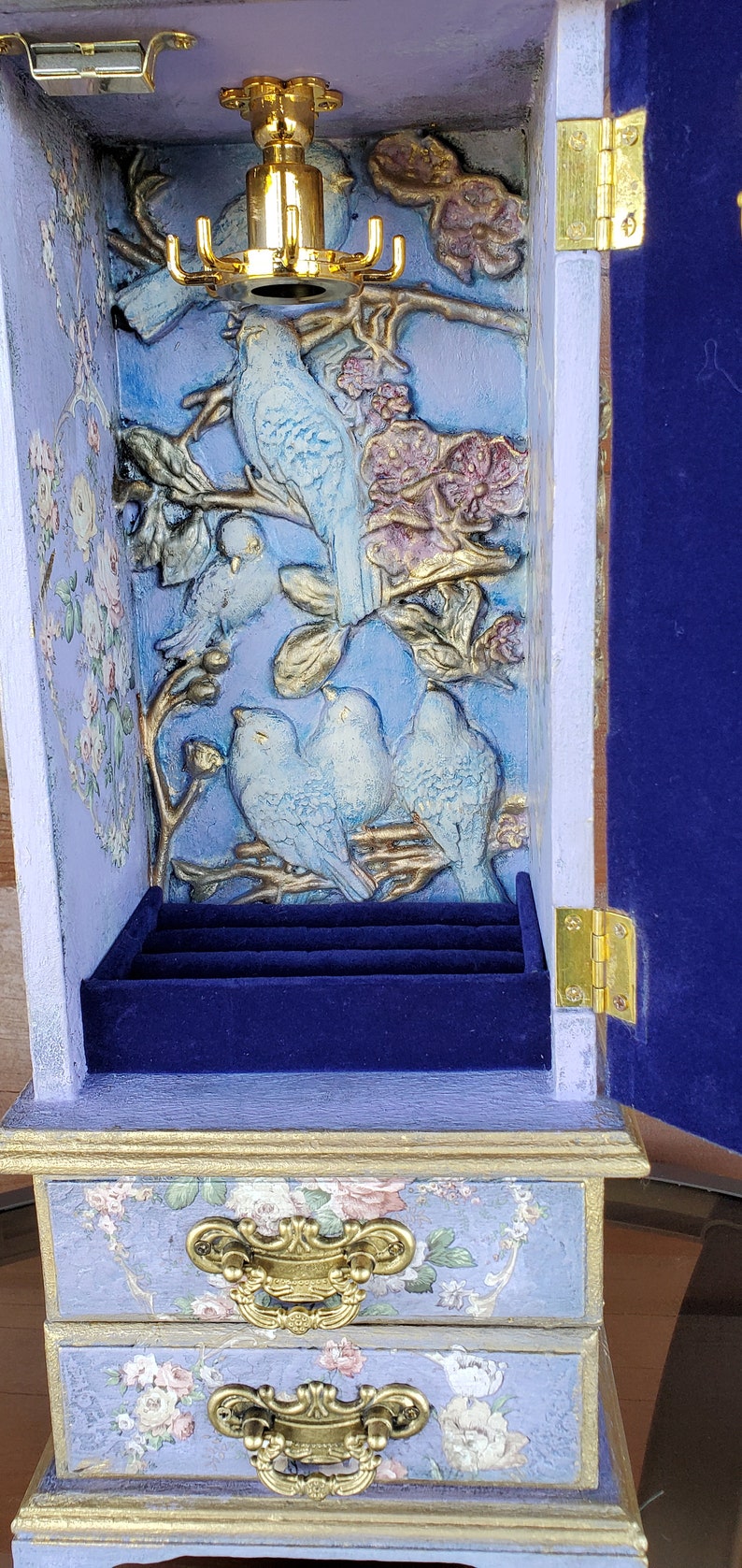 Refinished birdhouse Jewelry Box With Clock Etsy