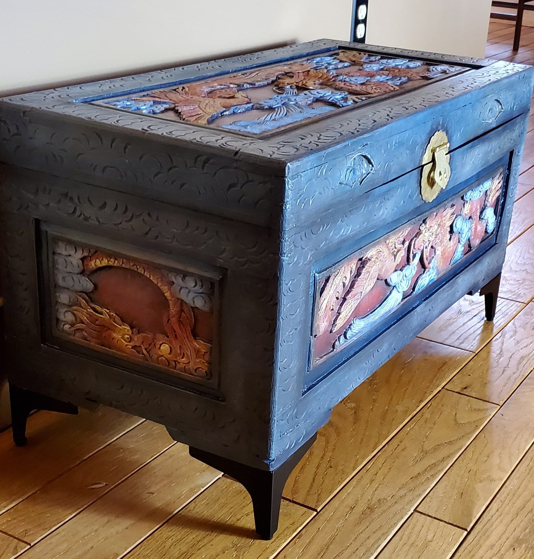 Lot - PAINT DECORATED CAMPHOR CHEST, Chinese, early 20th