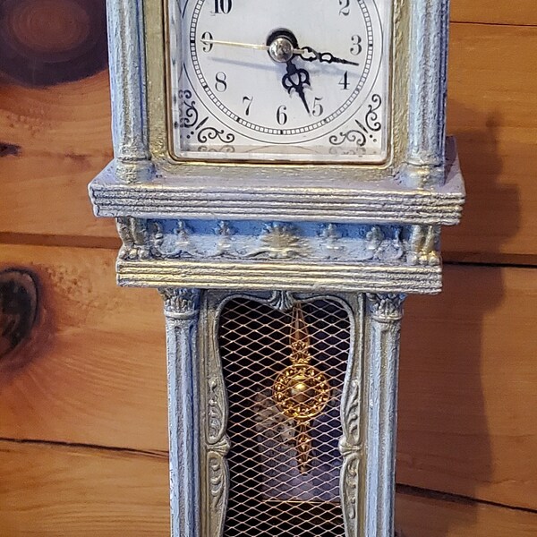 Refinished Musical Tabletop (Plastic) Grandfather Clock Jewelry Box