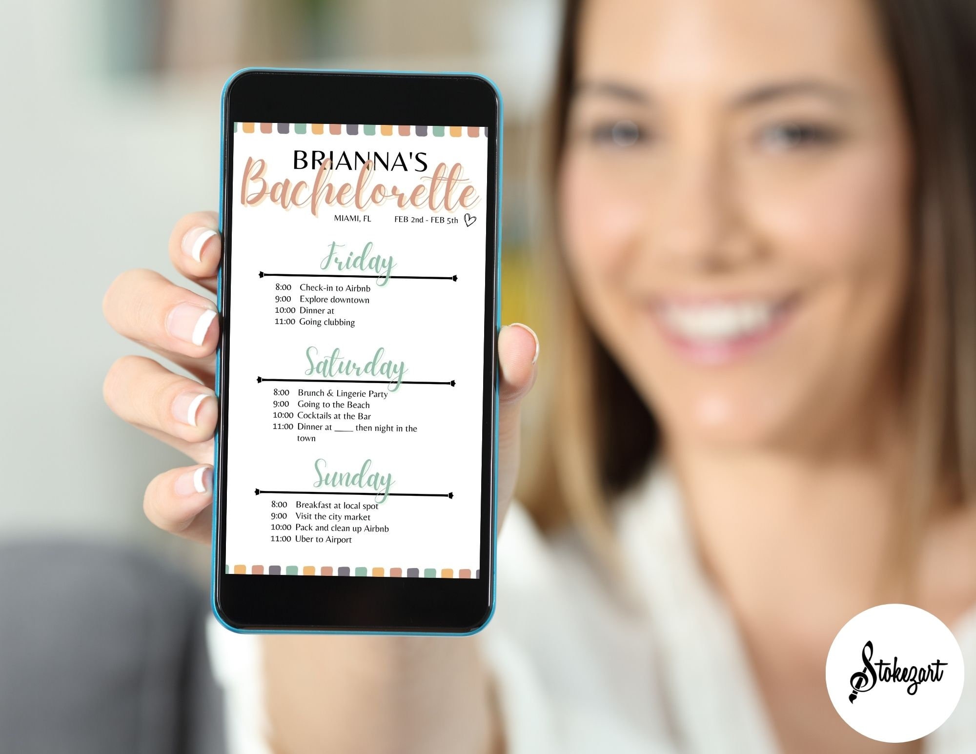 Bachelorette Party Itinerary Template - Etsy