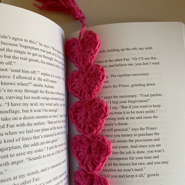 Crochet heart bookmark Valentines gift